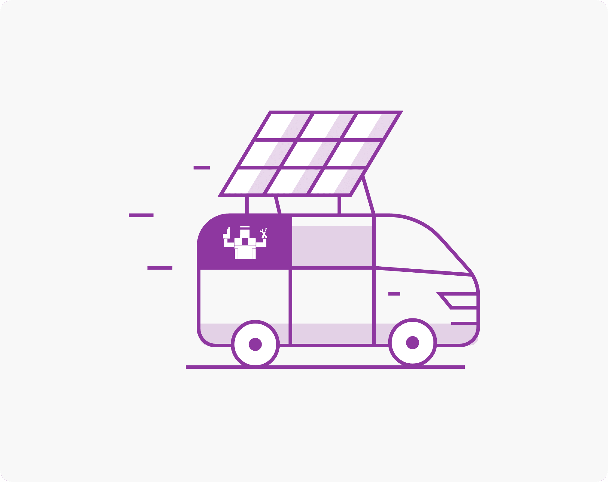 Representative illustration of van used by Fixerman for onsite repair